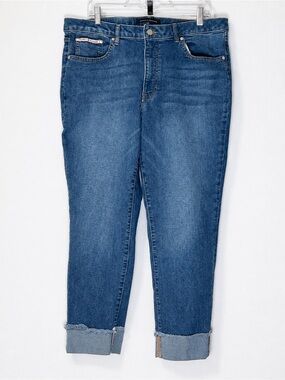 Tommy Hilfiger Women’s Size 16 High Rise Cuffed Straight Leg Jeans Blue